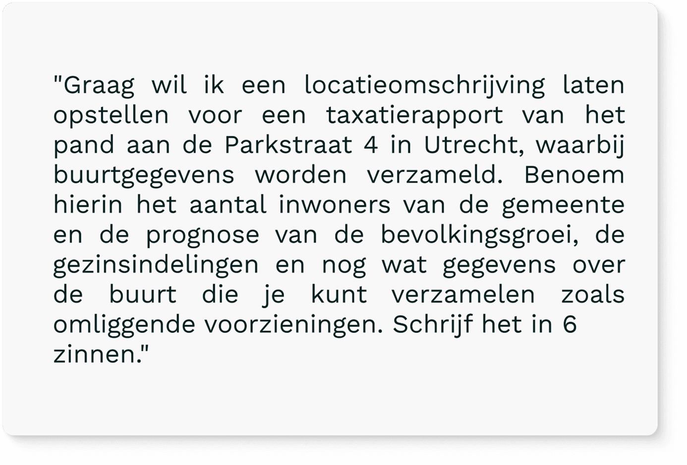 Afbeelding met tekst voor taxatierapport